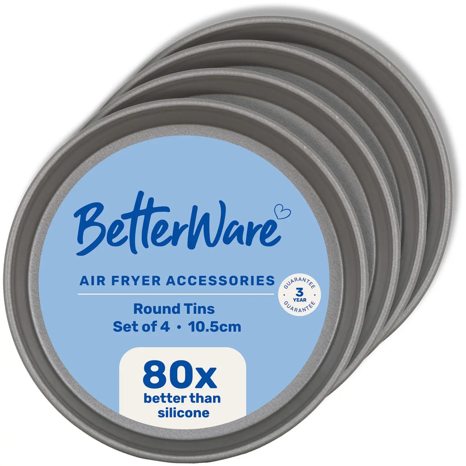 Betterware Air Fry Mini Round Dish 4 Pack 10cm