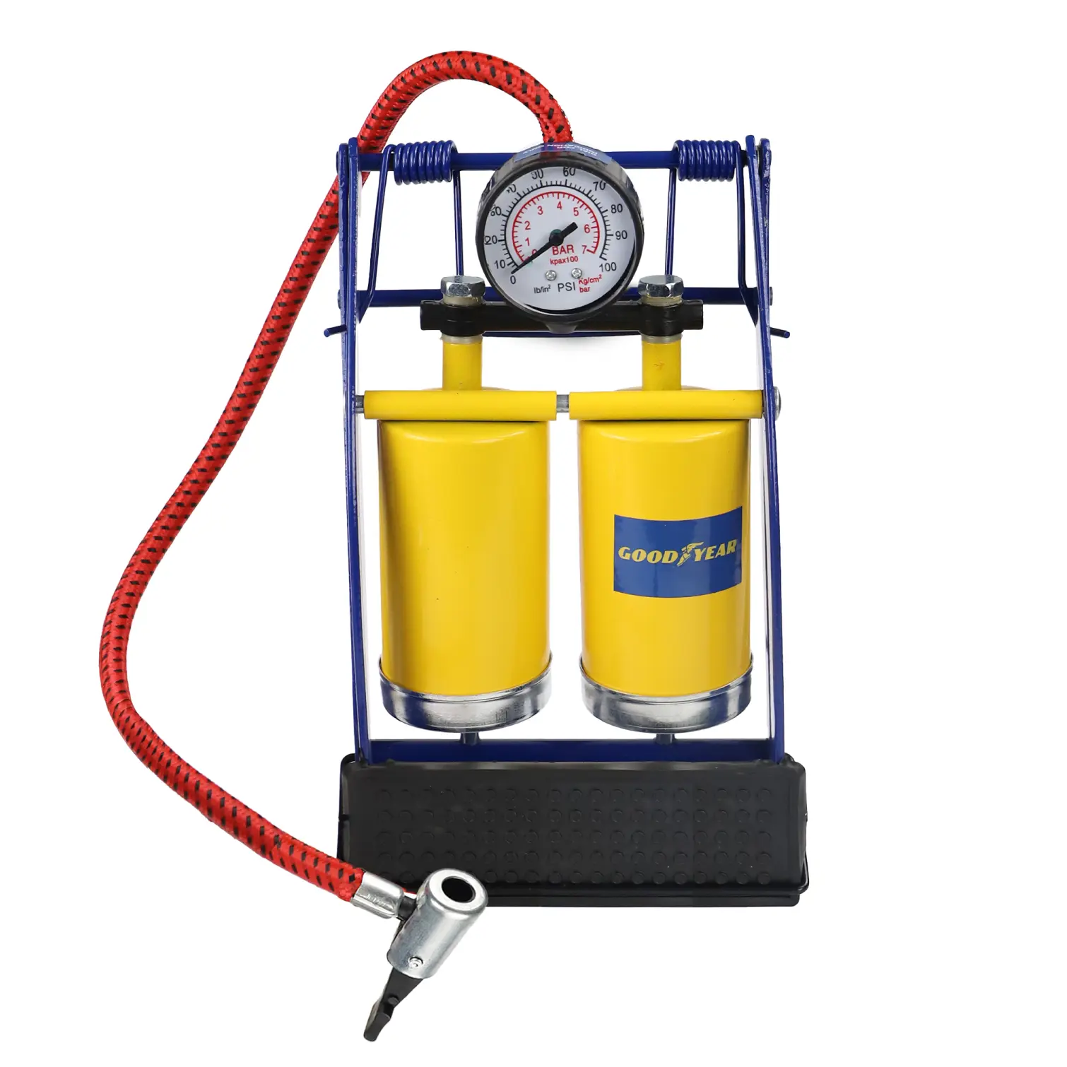 GOODYEAR Double Car Foot Pump & Gauge