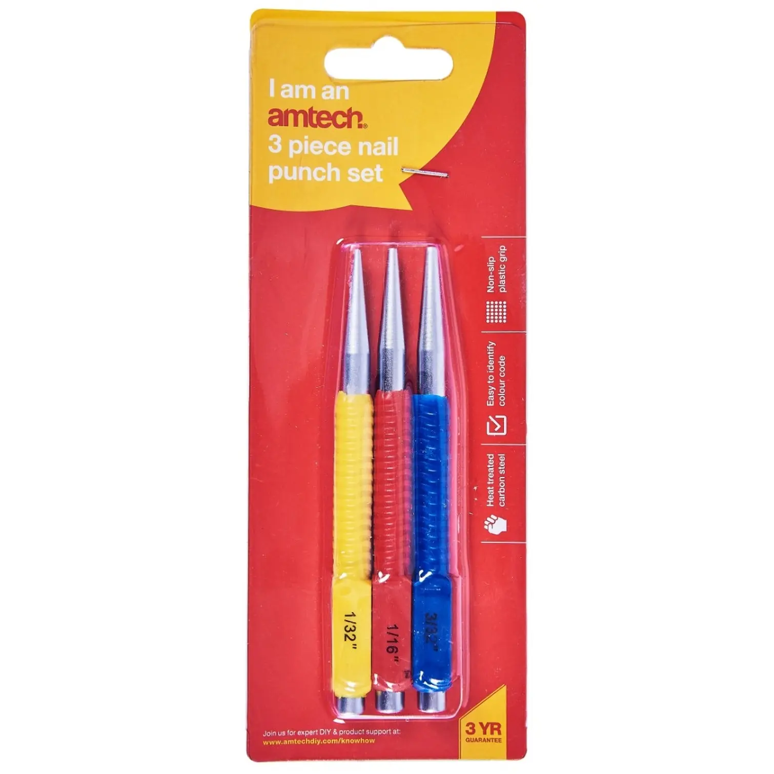 amtech 3 Piece Nail Punch Set