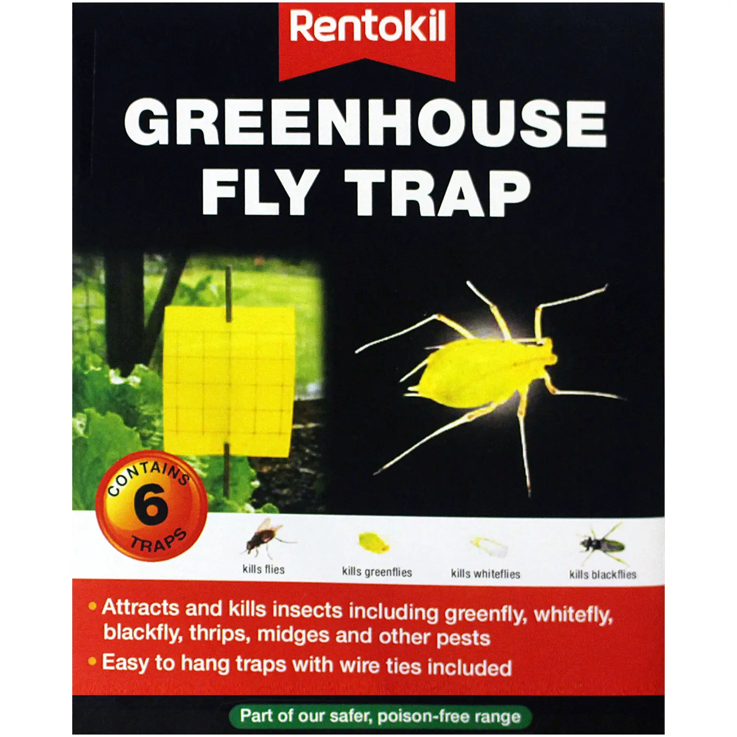 Rentokil Greenhouse Fly Trap Box of 6