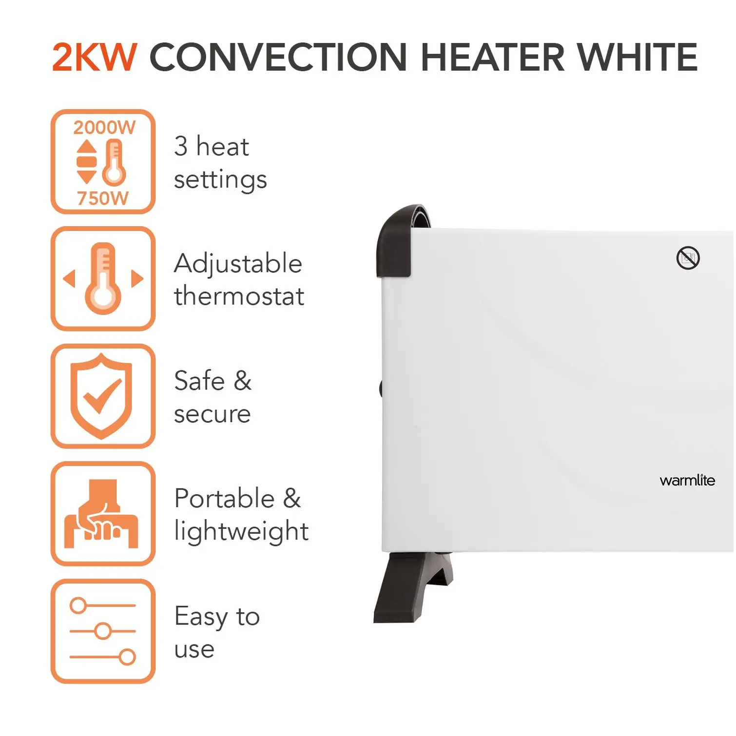 Warmlite Convection Heater 2kw