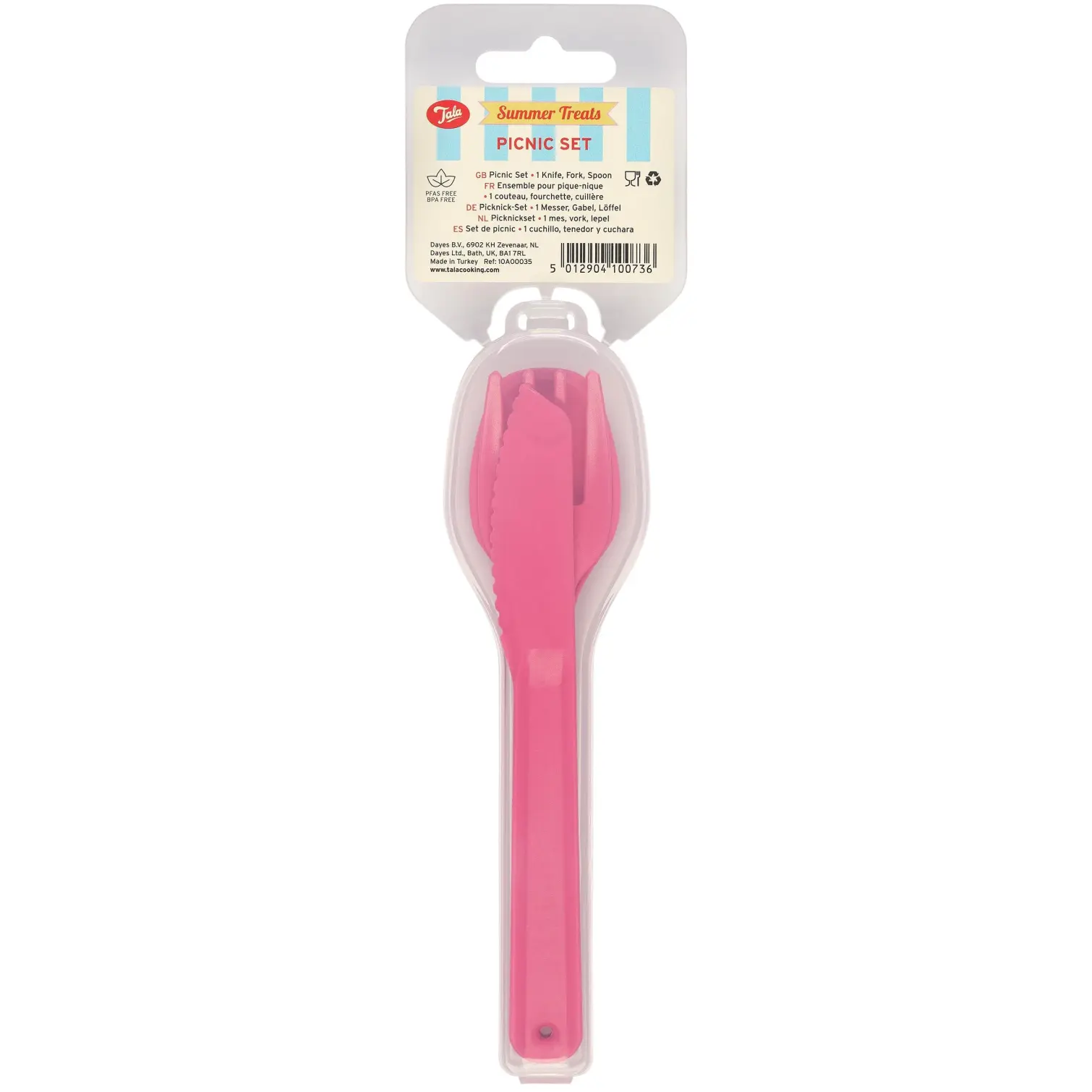 TLA0244 Tala Picnic Cutlery Set Raspberry