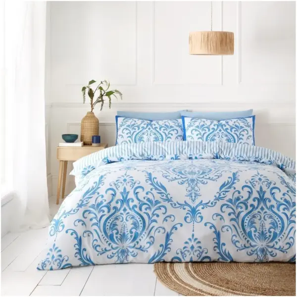 AND8116 Margaux Blue Double Duvet Set