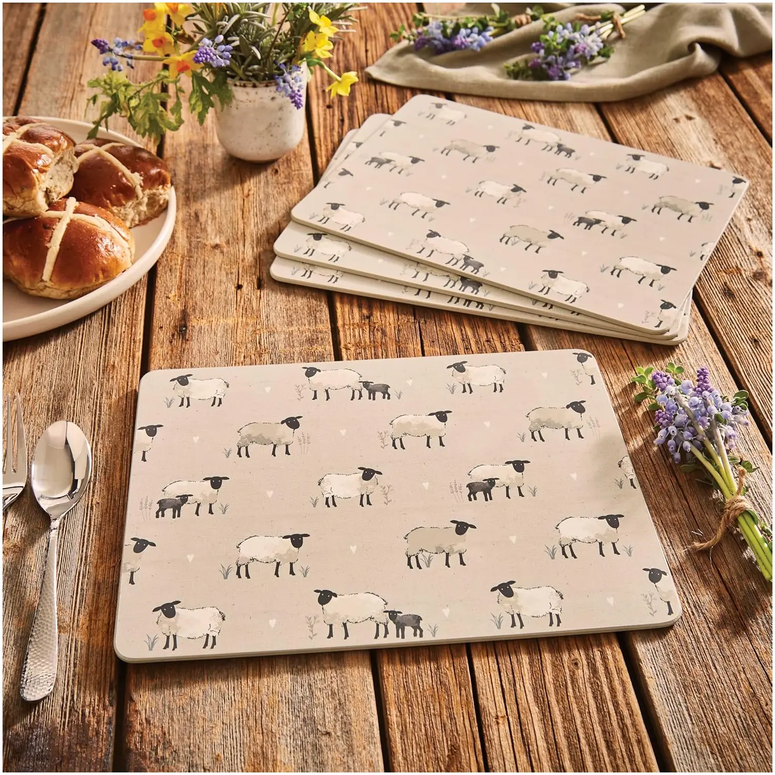CLI0246_2 Cooksmart Highland Sheep Placemats Pack of 4