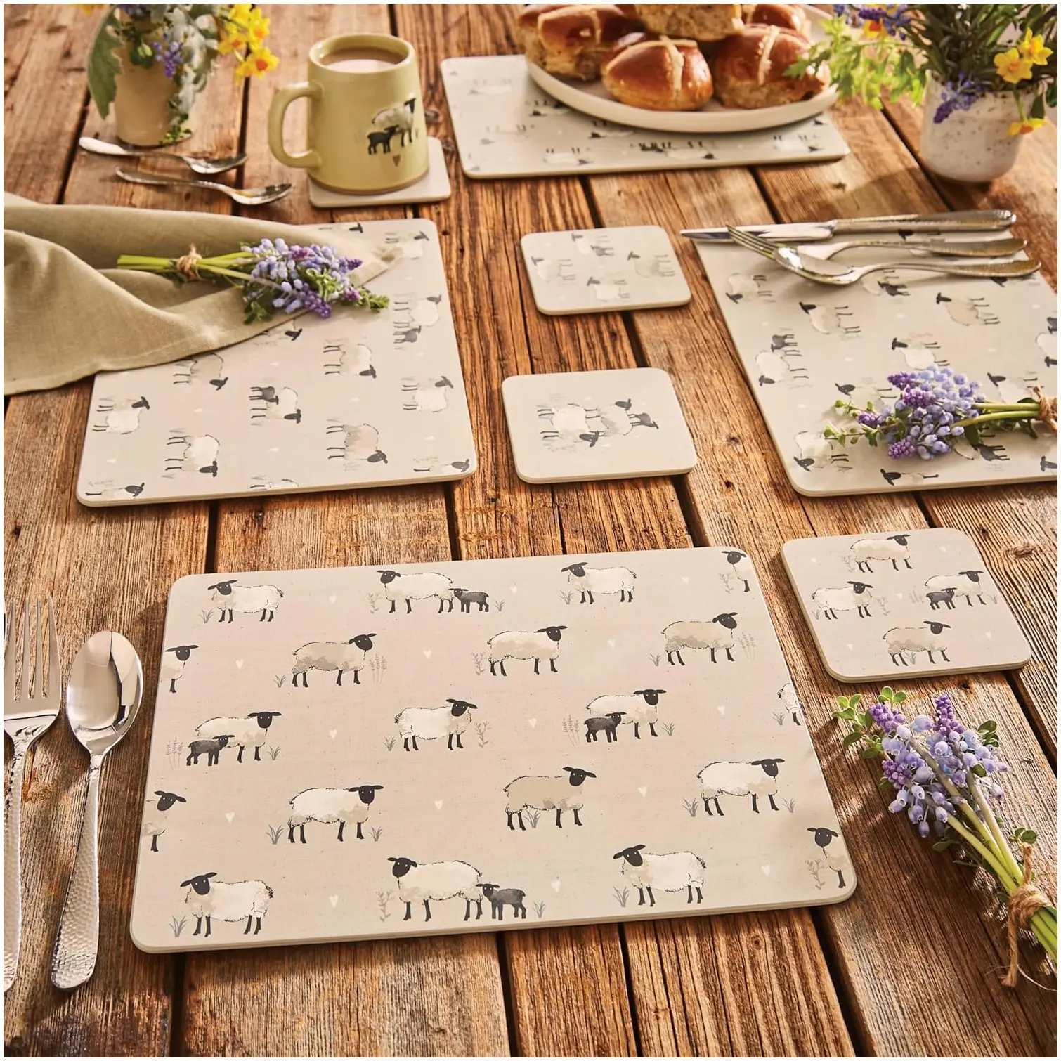 CLI0246_4 Cooksmart Highland Sheep Placemats Pack of 4