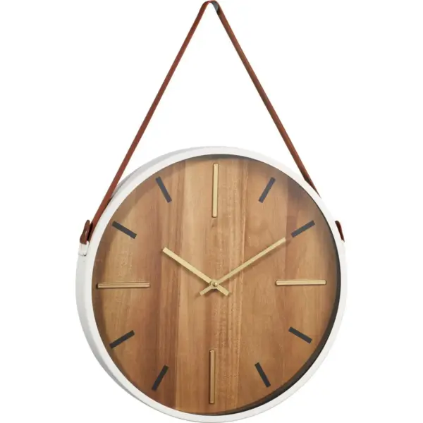 KPN0444 Wall Clock with Brown Handle
