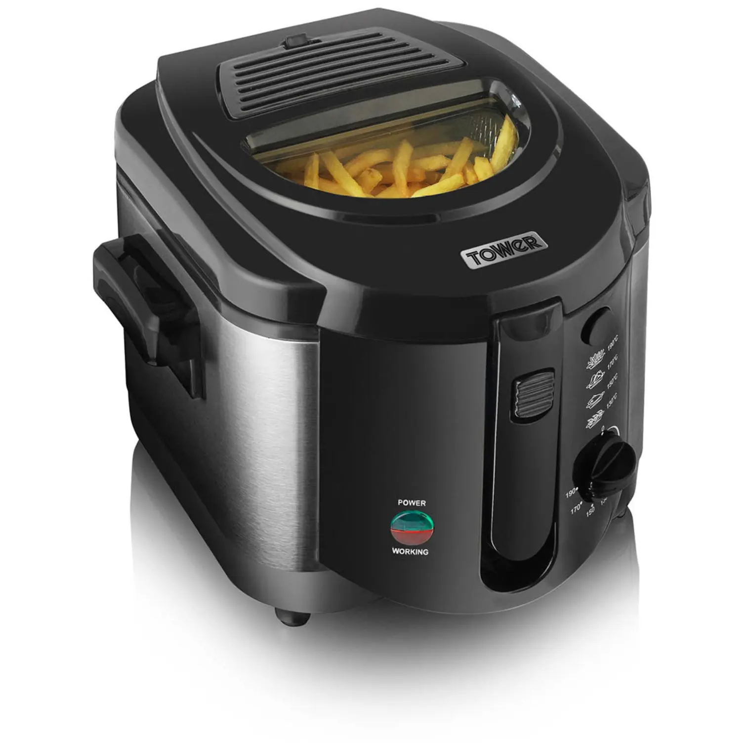 Tower Square Fryer Black 2ltr