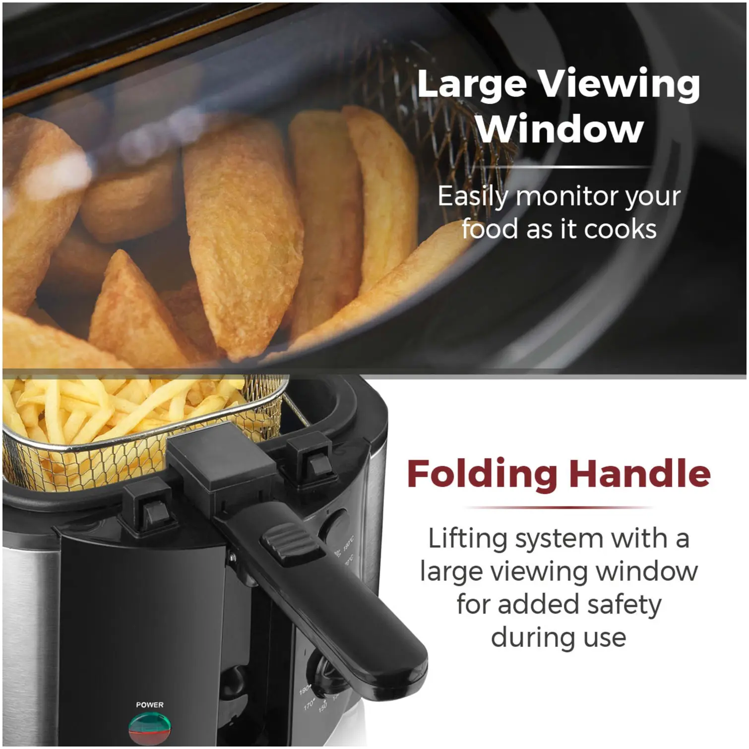 Tower Square Fryer Black 2ltr
