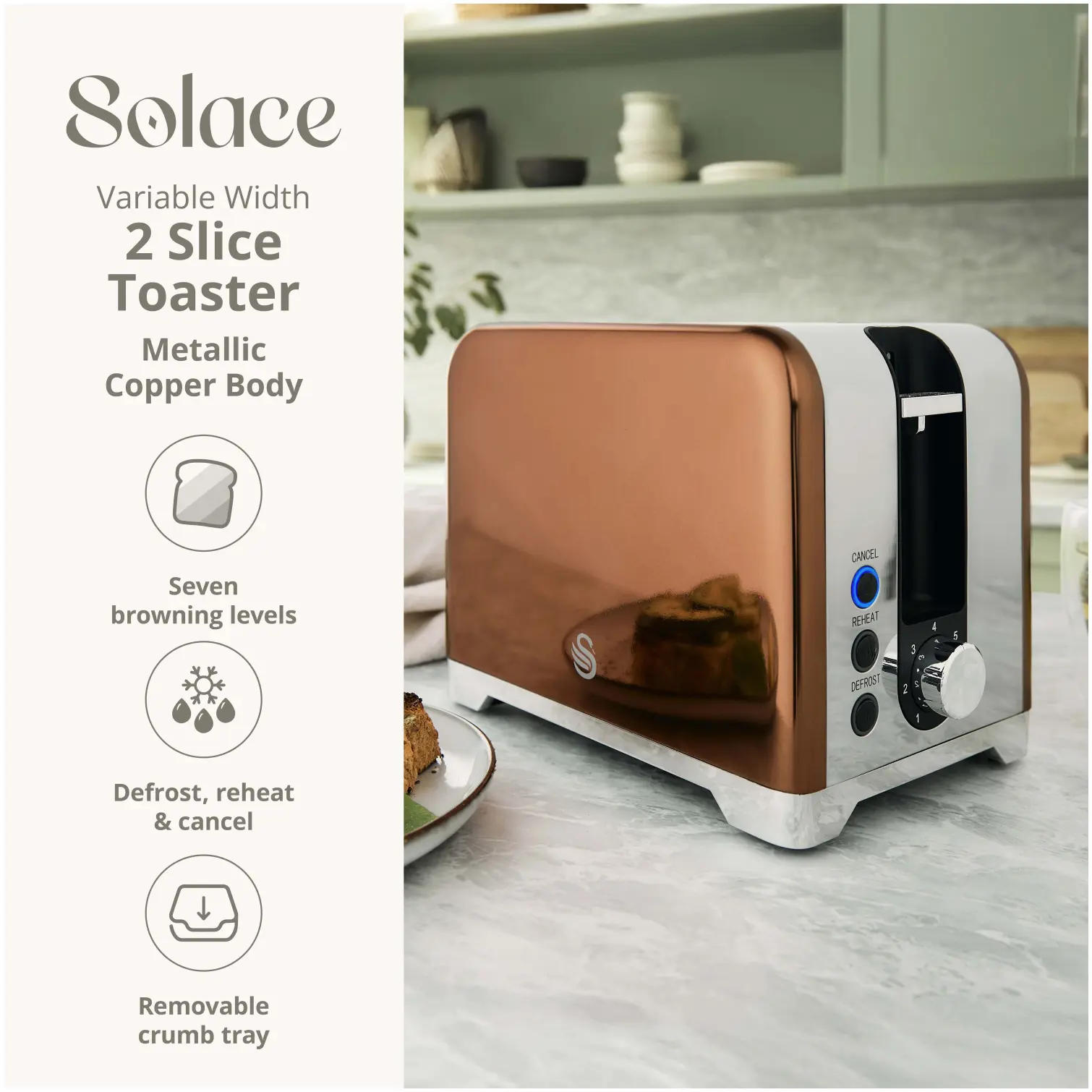 RKW2122_8 Swan ST19031COP Solace 2 Slice Toaster Copper