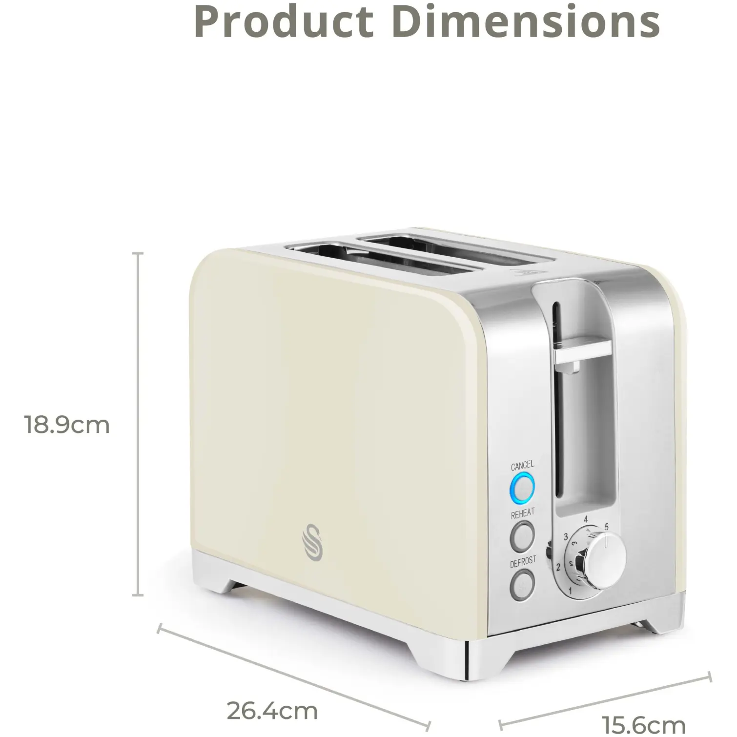 RKW2126_4 Swan Solace 2 Slice Toaster Cream
