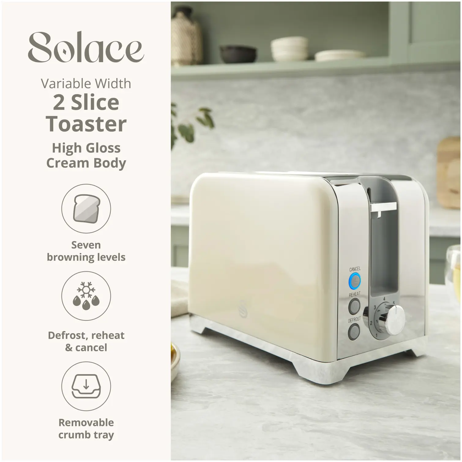 RKW2126_8 Swan Solace 2 Slice Toaster Cream