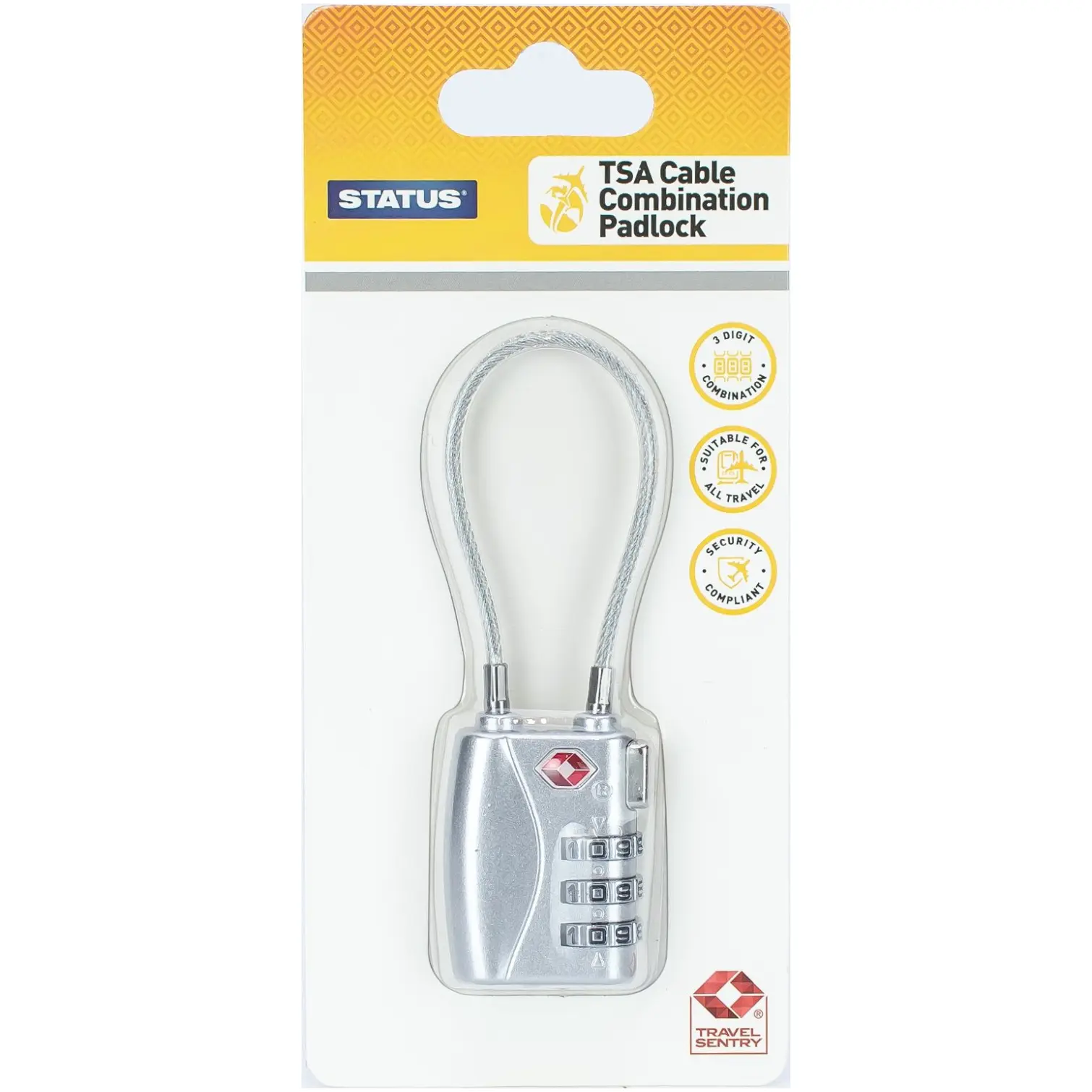 STT6842 Status TSA Combination Travel Padlock