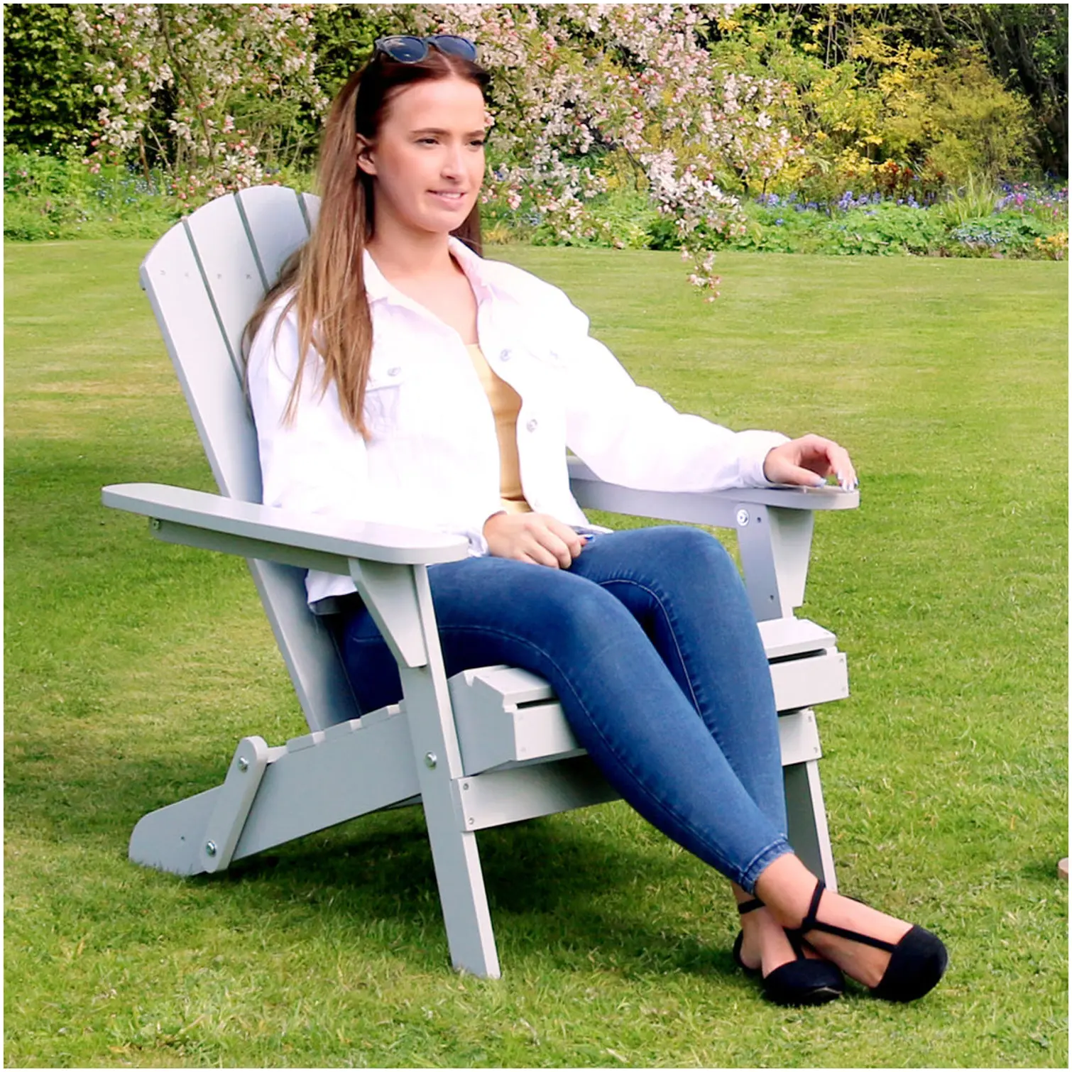 Zest Jasmine Folding Chair Grey