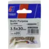 W/Screw Pozi YZP 3.5x30mm pk20W