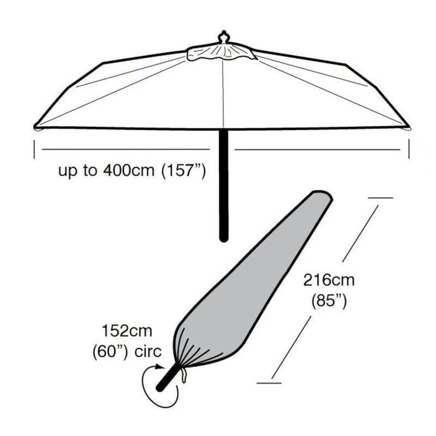GLD0102_1 Garland Parasol Cover Extra Large 216cm