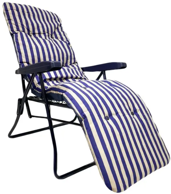 5 Position Relaxer Frame & Cushion Blue Stripe