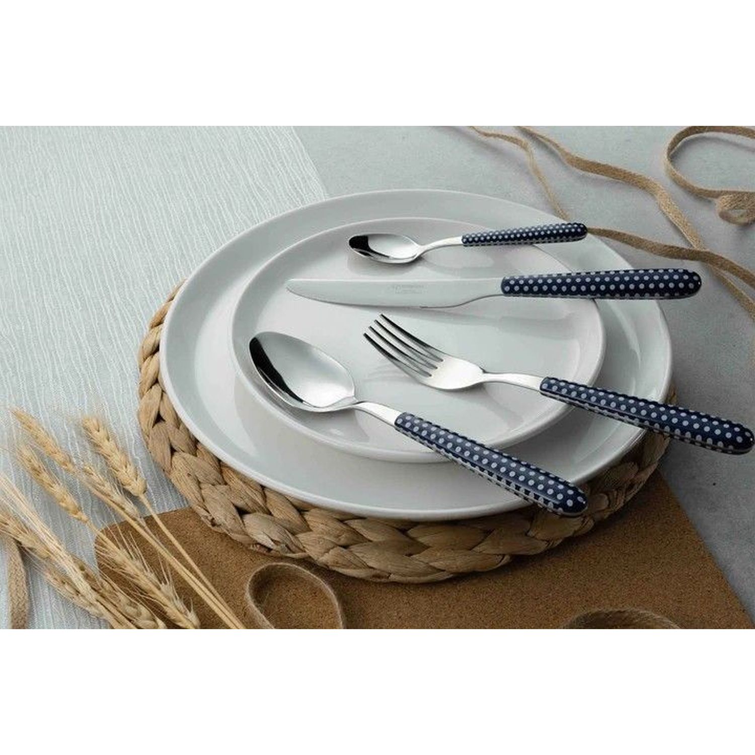 GRU0003_1 Grunwerg Greenwork Cutlery Set 24 Piece Polka Dot
