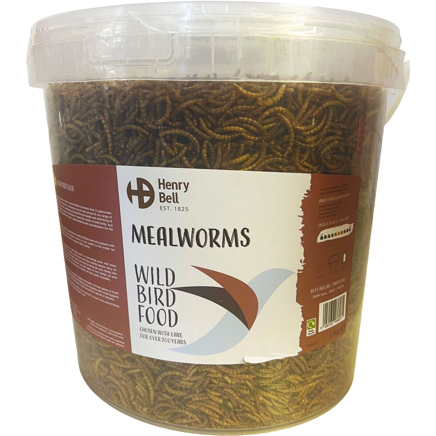 Henry Bell Mealworm 1.5kg Tub