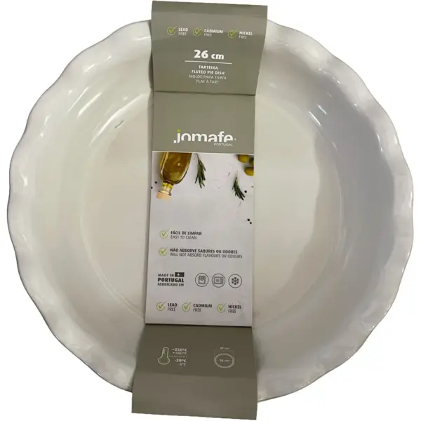 JMF0019 Jomafe Olive Stone Fluted Pie Dish 26cm