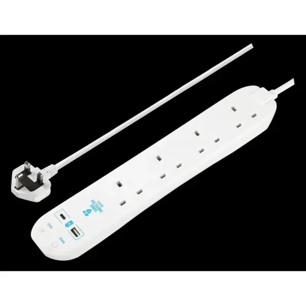 Masterplug 4 Gang Surge Socket With USB