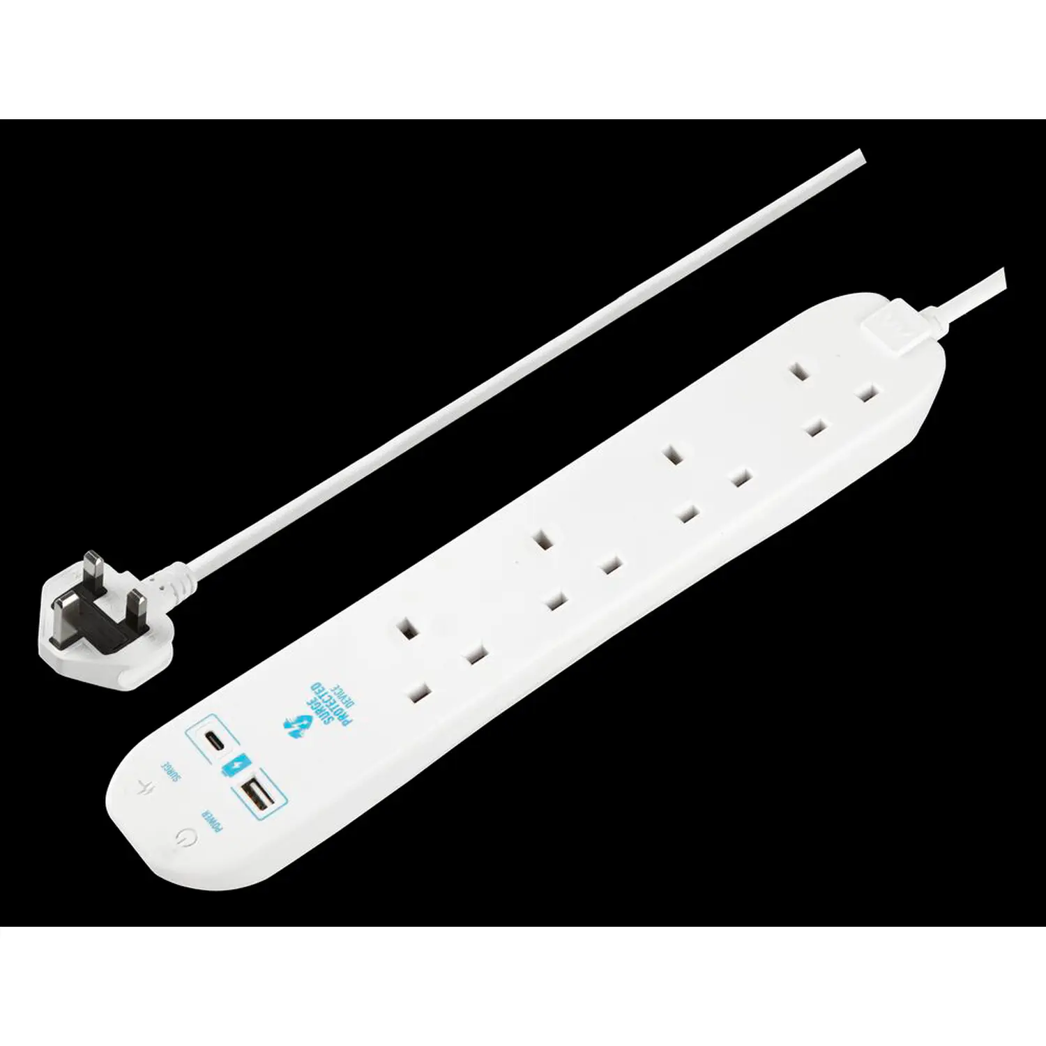 Masterplug 4 Gang Surge Socket With USB