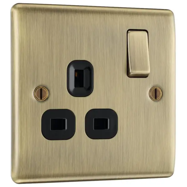 BG 1g Switch Socket Antique Brass