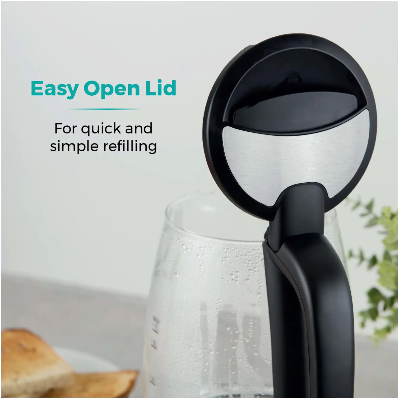 Tower PT10090BLK Illuminated Glass Kettle Black
