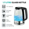 Tower PT10090BLK Illuminated Glass Kettle Black