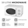 Tower Microwave Stainless Steel Interior 800w 20Litre  White