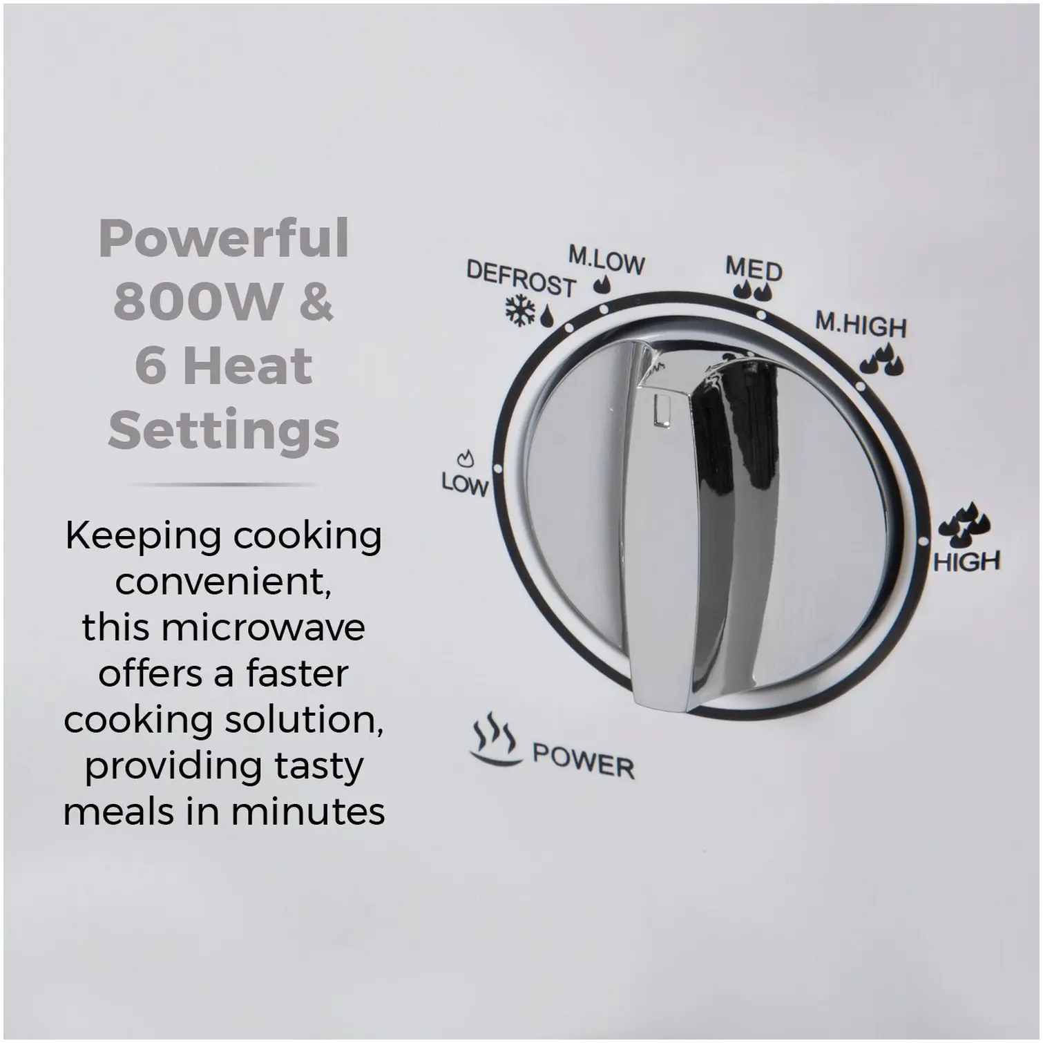 Tower Microwave Stainless Steel Interior 800w 20Litre  White