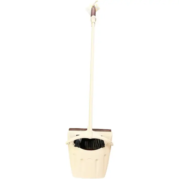 Greener Cleaner Long Handle Dust Pan & Brush Cream