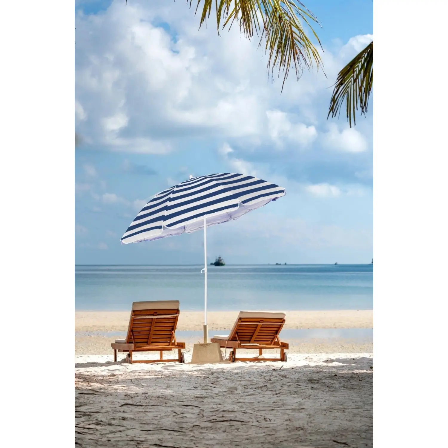 Tilting Beach Parasol Assorted Colours 1.8m