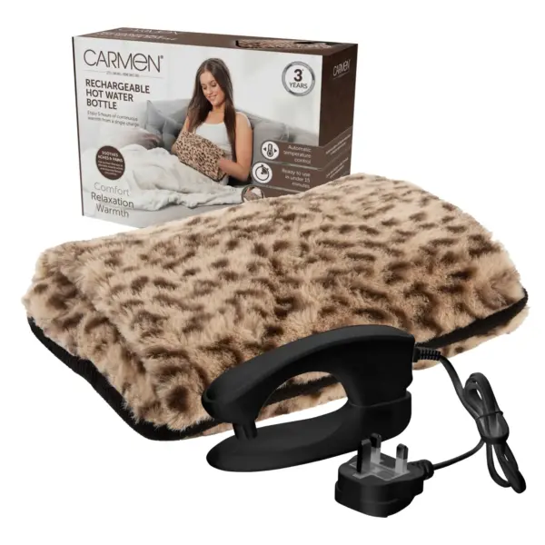 Carmen Rechargeable Hot Water Bottle Leopard Print