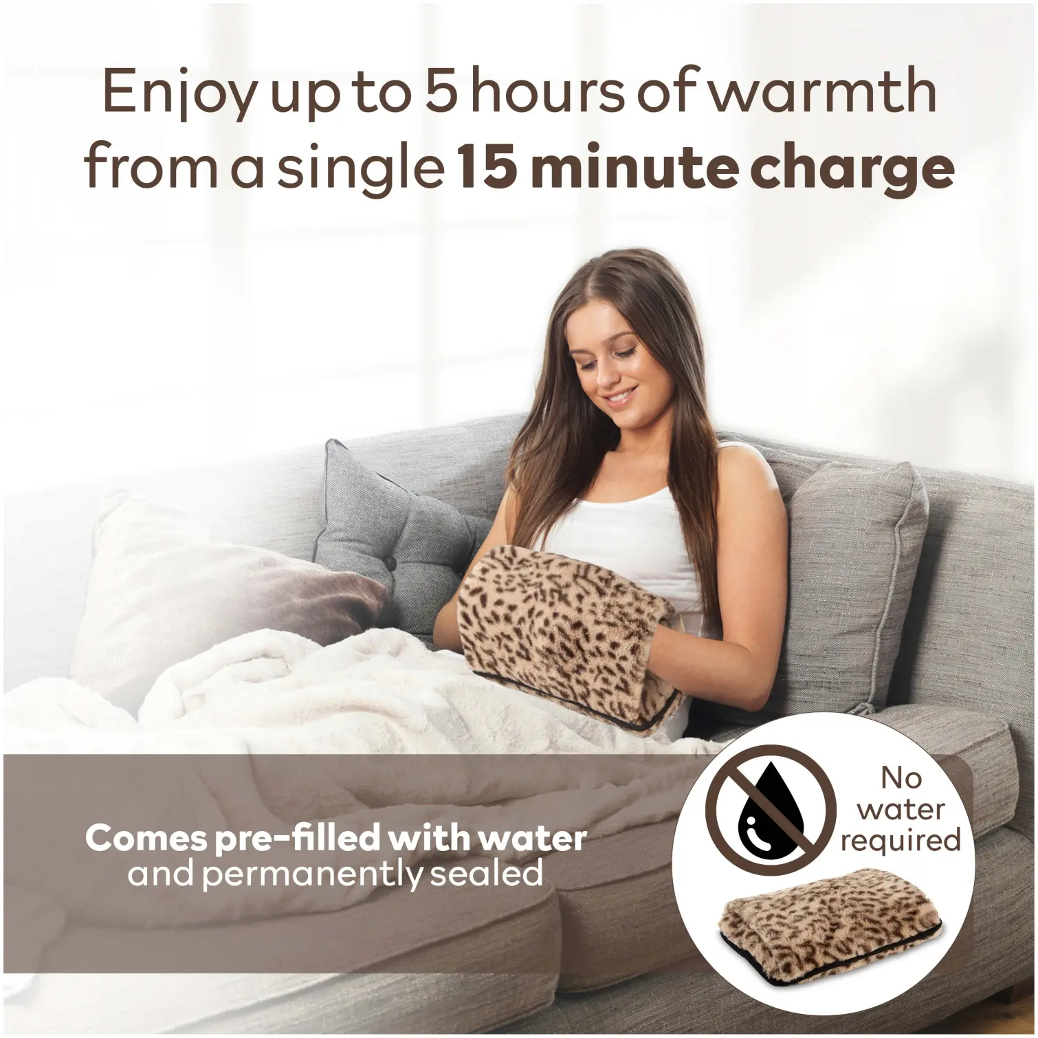Carmen Rechargeable Hot Water Bottle Leopard Print