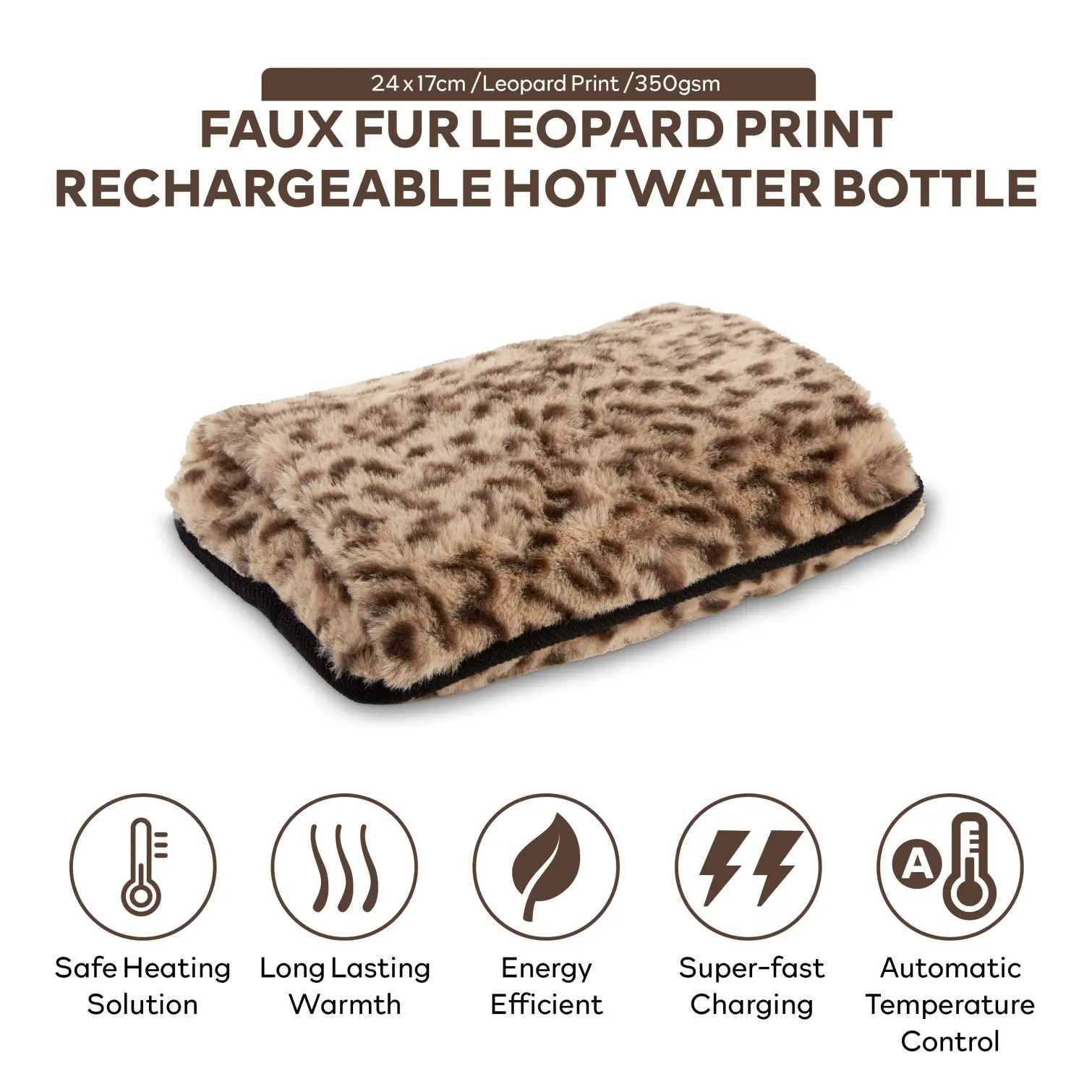 Carmen Rechargeable Hot Water Bottle Leopard Print