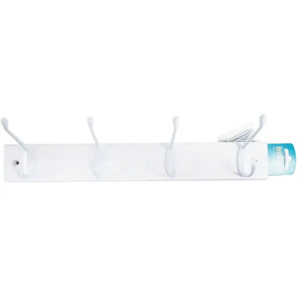 Select 4 Hook Hat & Coat Rack White