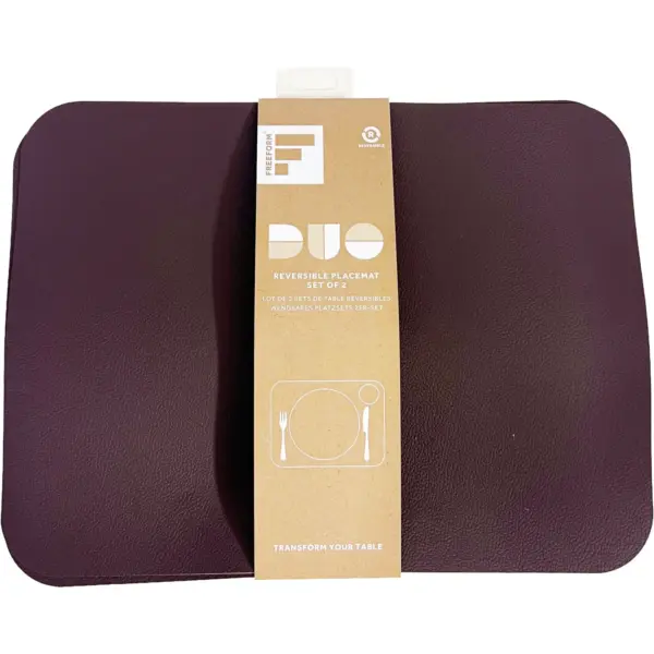 TDS0128 Freeform Chocolate/White Flexi Faux Leather Placemats 2 Pack 40x30cm