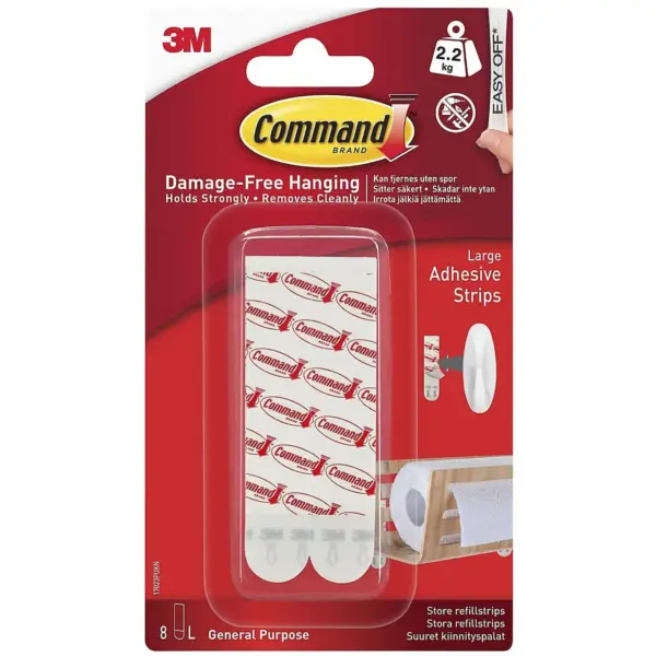 TMD0706 Command Large Replacement Strips Pack of 8