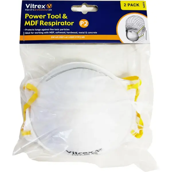 VTX0058 Vitrex Power Tool & MDF Respirator Pack of 2
