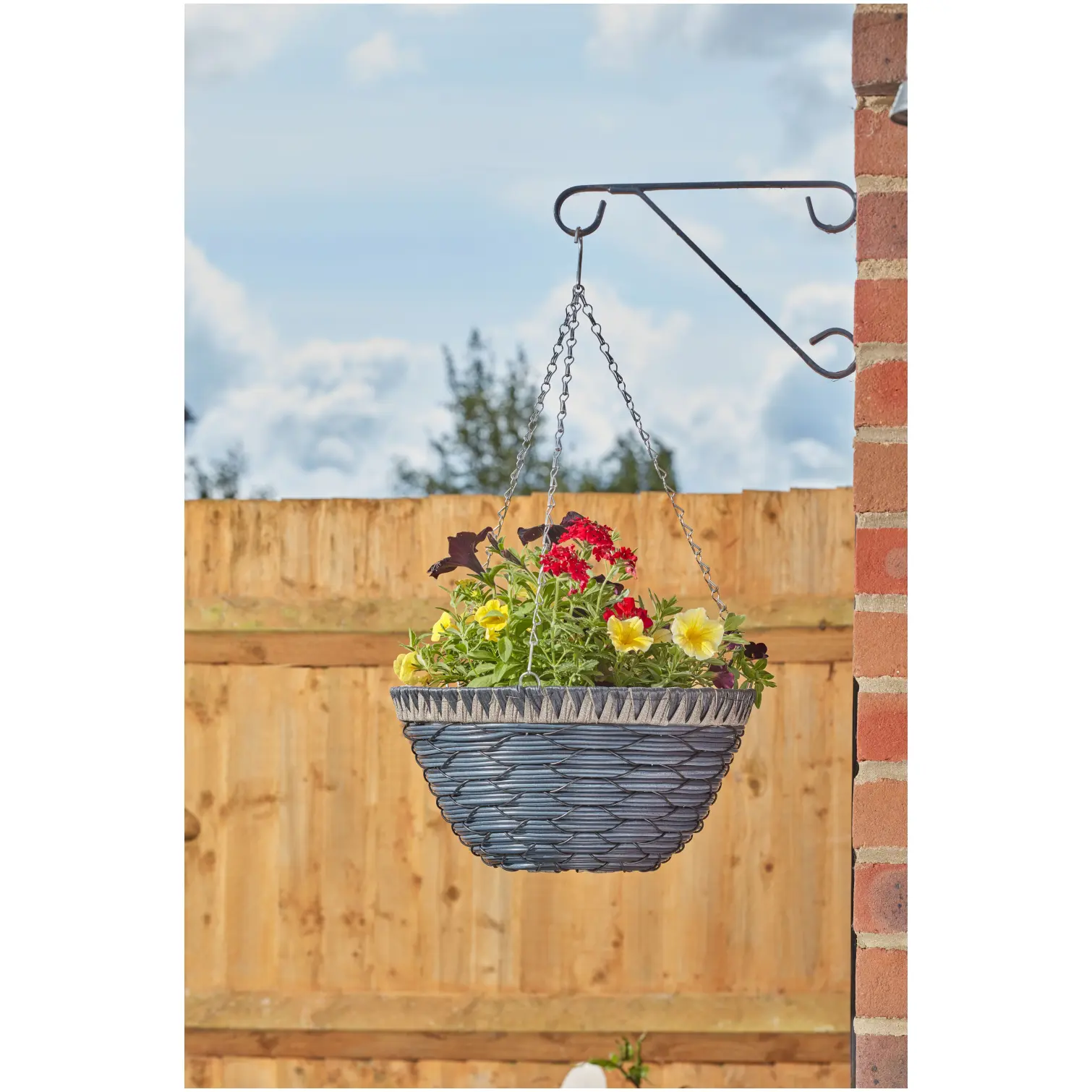 Smart Garden Hanging Basket Rattan Effect 14"