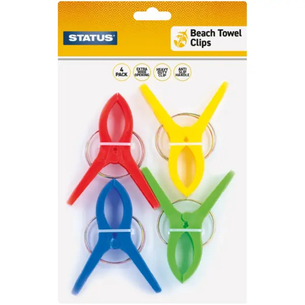 STT5164 Status Beach Towel Clips Card of 4