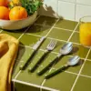 GRU0006_1 Grunwerg Bistro Cutlery Set Green16Pce