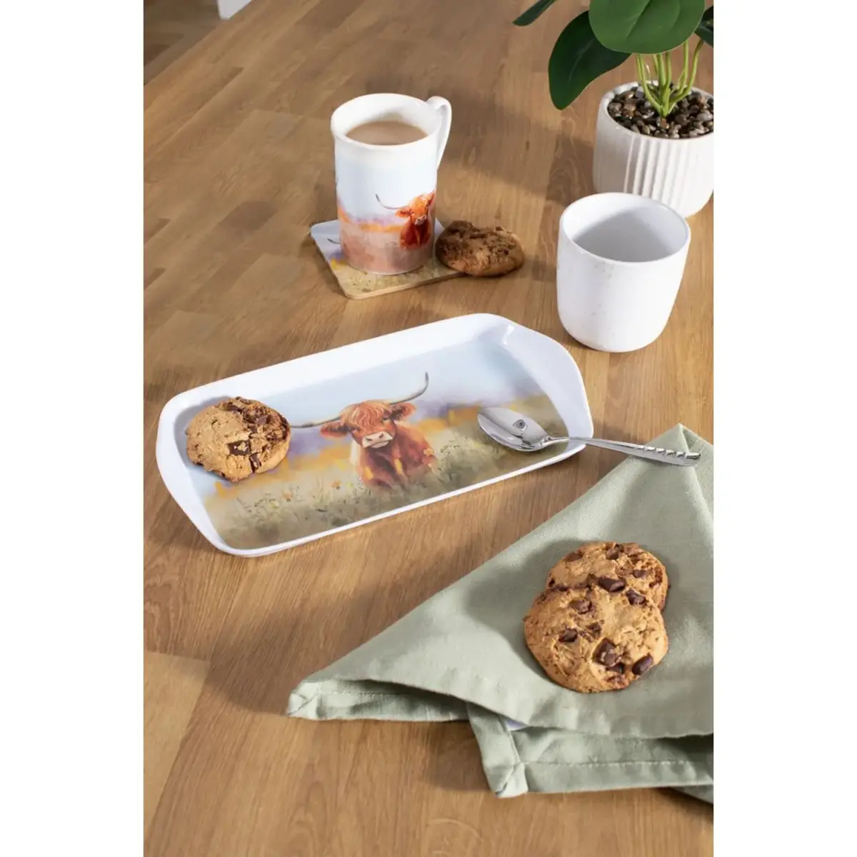 Coco & Gray Highland Cow Tea Tray 26x14cm