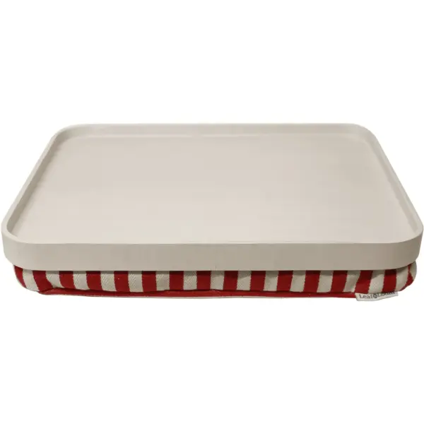 Tradestock Cream Lap Tray with Red Stripe
