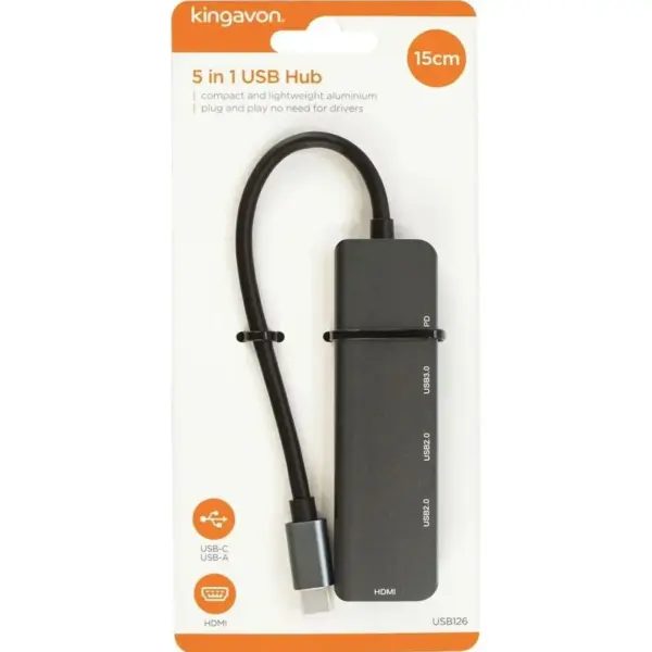 Kingavon 15cm 5 In 1 USB Hub