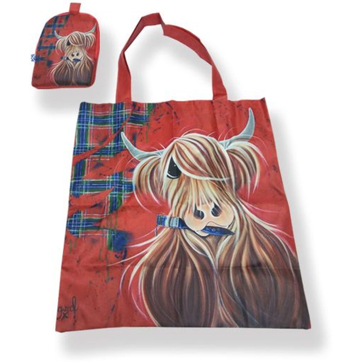 McMoo Tartan Paint Folding Bag