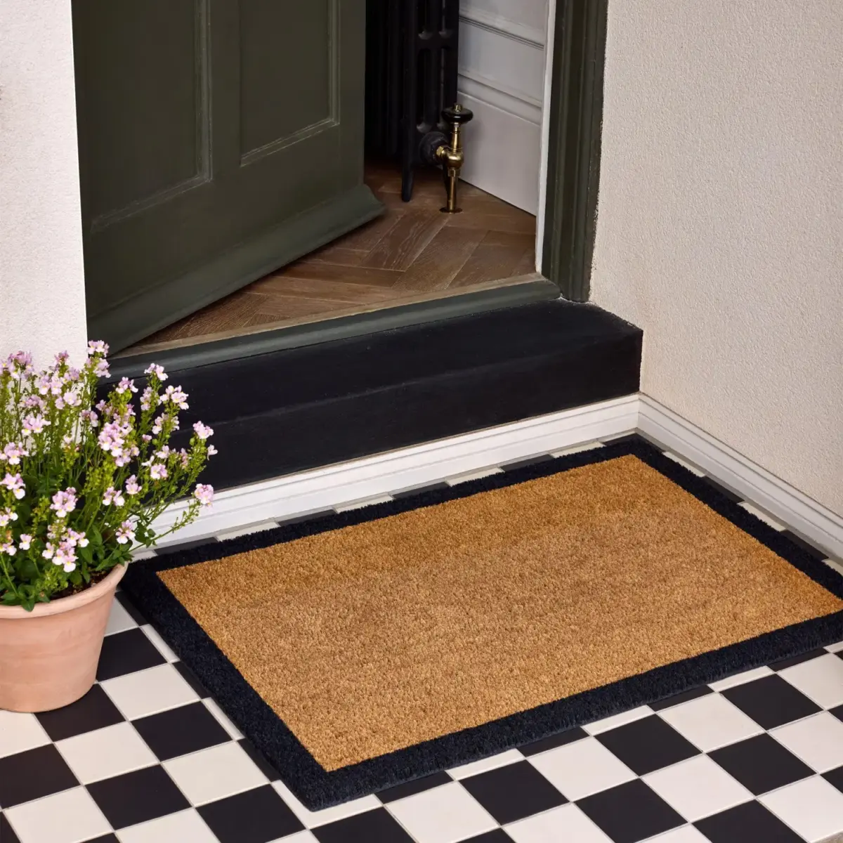 PEX0095_2 My Mat Coir Border Mat Black 45 x 75cm