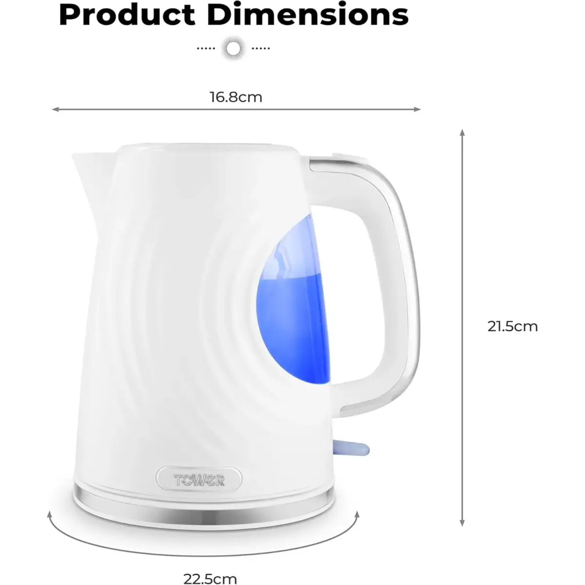 Tower Illuminated Kettle White