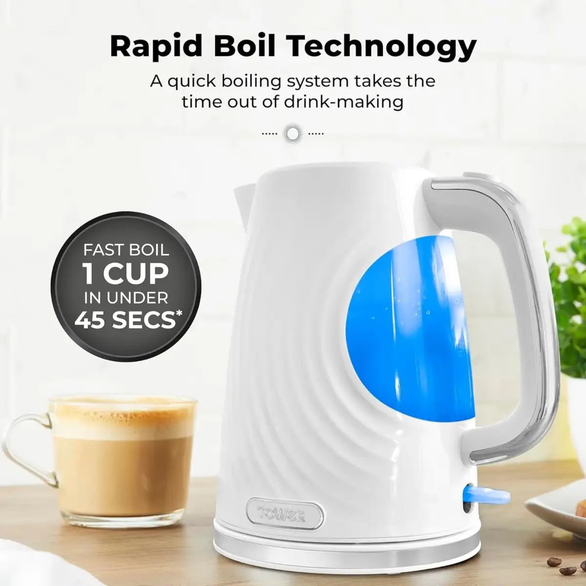Tower Illuminated Kettle White
