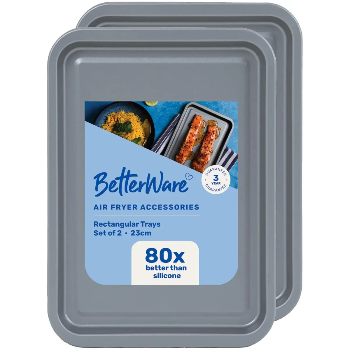 Betterware Air Fry Rectangular Dish 2 Pack 23cm